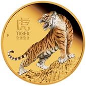 Gold Lunar III - 1 oz Tiger PP - coloriert