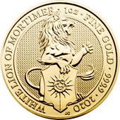 Gold The Queen's Beasts 1 oz - White Lion of Mortimer 2020