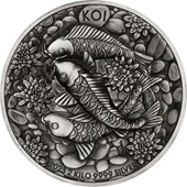 Silber Koi Fish 2000 g - High Relief - Antik Finish 2023