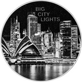 Silber Big City Lights - Sydney 1 oz PP - High Relief 2023