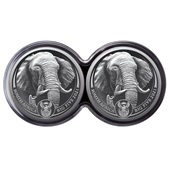 Silber Elefant Big Five Serie II - 2 x 1 oz PP-Set Doppelkapsel