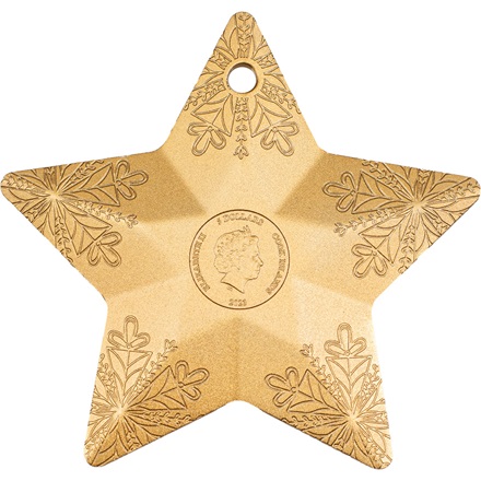 Silber Snowflake Star 1 oz - vergoldet 2023