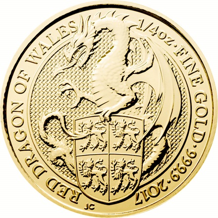 Gold The Queen´s Beasts 1/4 oz - Red Dragon of Wales 2017