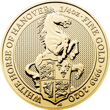Gold The Queen's Beasts 1/4 oz - White Horse of Hanover 2020