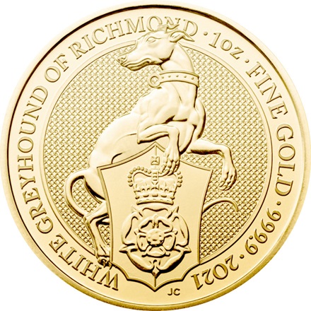 Gold The Queen's Beasts 1 oz - White Greyhound of Richmond 2021