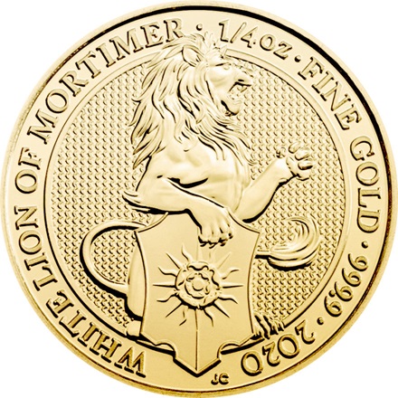Gold The Queen's Beasts 1/4 oz - White Lion of Mortimer 2020