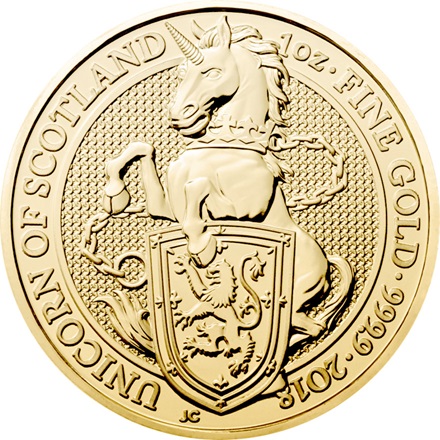 Gold The Queen's Beasts 1 oz - Unicorn of Scotland 2018