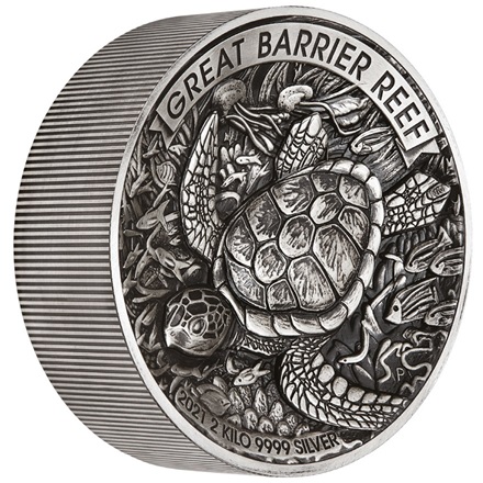 Silber Great Barrier Reef 2000 g - High Relief - Antik Finish 2021