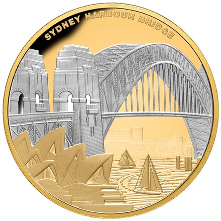 Gold Sydney Harbour Bridge 1 oz - Platinbeschichtet - 2022