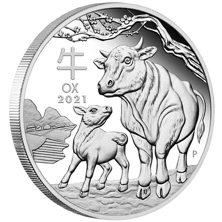 Silber Lunar III 1 oz Ochse PP - Perth Mint 2021