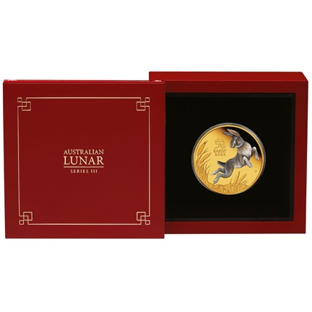 Gold Lunar III Hase 1 oz PP - coloriert 2023