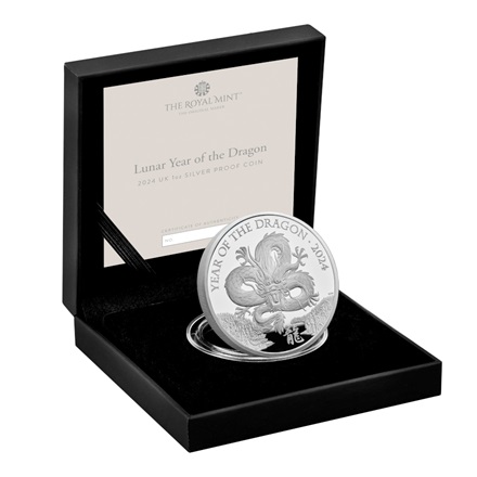 Silber Lunar Drache 1 oz PP - Royal Mint 2024