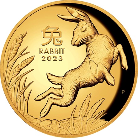 Gold Lunar III Hase 1 oz PP - High Relief 2023
