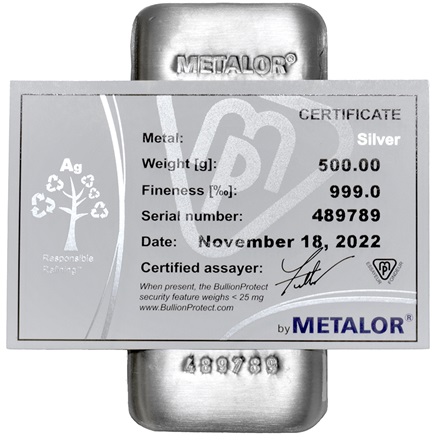 Silberbarren 500 g divers - LBMA zertifiziert