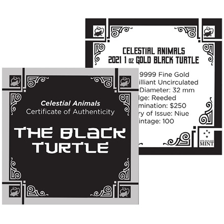 Celestial Animals - Gold Black Turtle 1 oz 