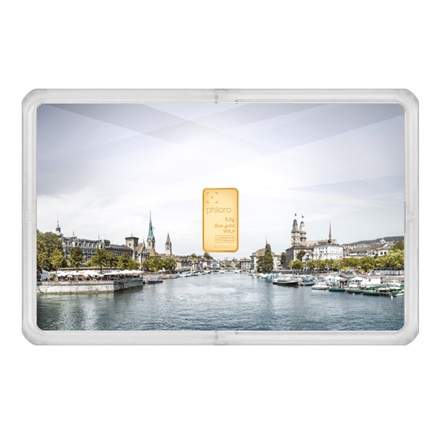 Goldbarren 0,5 g - philoro Städtekarte "Zürich"